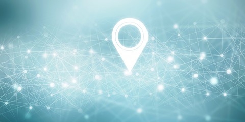 Aufkleber - 2d rendering Red map pointer
