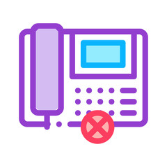 Poster - Broken Telephone Icon Vector. Outline Broken Telephone Sign. Isolated Contour Symbol Illustration