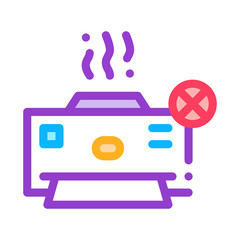 Aufkleber - Broken Printer Icon Vector. Outline Broken Printer Sign. Isolated Contour Symbol Illustration