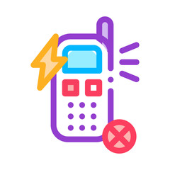 Poster - Broken Phone Icon Vector. Outline Broken Phone Sign. Isolated Contour Symbol Illustration