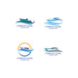 Speed Boat Logo, Logo collection set, Concept design, Symbol, Icon