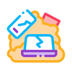 Poster - Broken Devices Icon Vector. Outline Broken Devices Sign. Isolated Contour Symbol Illustration
