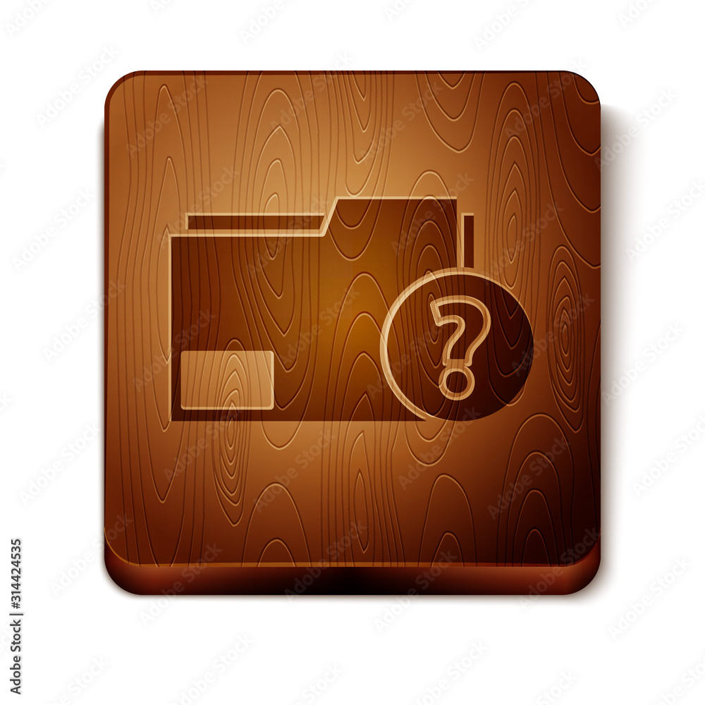 Brown Unknown document folder icon isolated on white background. File ...