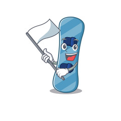 Wall Mural - Funny snowboard cartoon character style holding a standing flag