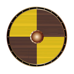 Wall Mural - Round Viking Shield With Large Squares