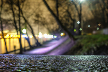 Poster - image of the embankment of the Moscow river at night