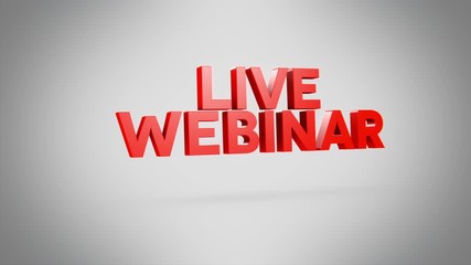Wall Mural - Live webinar intro outro text banner. Live webinar title reveal.