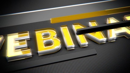 Wall Mural - Webinar intro outro text banner. Webinar title reveal.
