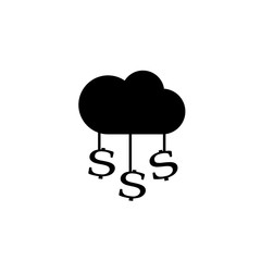 Wall Mural - Cost cloud silhouette icon. Clipart image isolated on white background