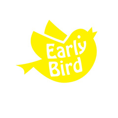 Wall Mural - Early bird yellow icon. Clipart image isolated on white background