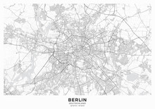 Berlin City Map Poster. Detailed Map Of Berlin (Germany). Transport System Of The City. Includes Properly Grouped Map Features (water Objects, Railroads, Roads Etc).