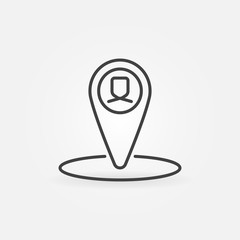 Poster - Man Geo Tag vector concept icon or design element in thin line style