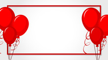 Valentine Theme With Red Balloons Around The Frame