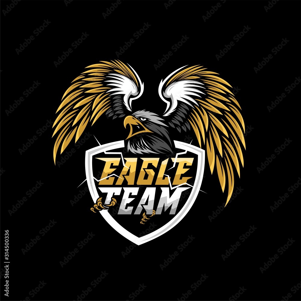 Eagle logo vector esport team design template and illustration Stock ...