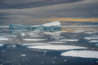 Big iceberg floating among the ice