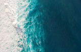 Aerial view to waves in ocean Splashing Waves.