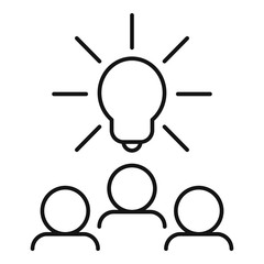 Poster - bulb team idea icon. outline bulb team idea vector icon for web design isolated on white background