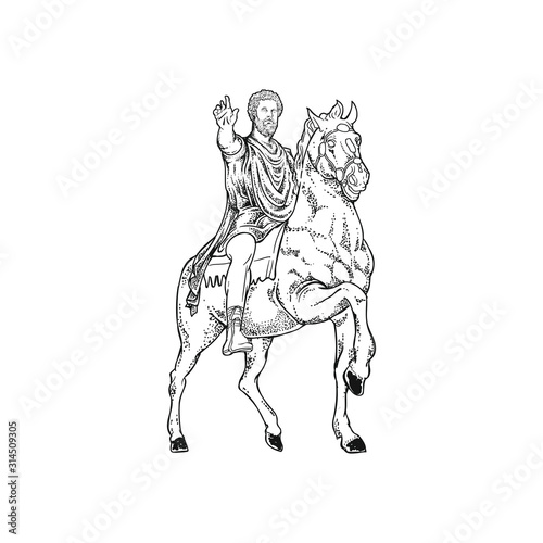 Fotografía roman emperor diplomat vector drawing