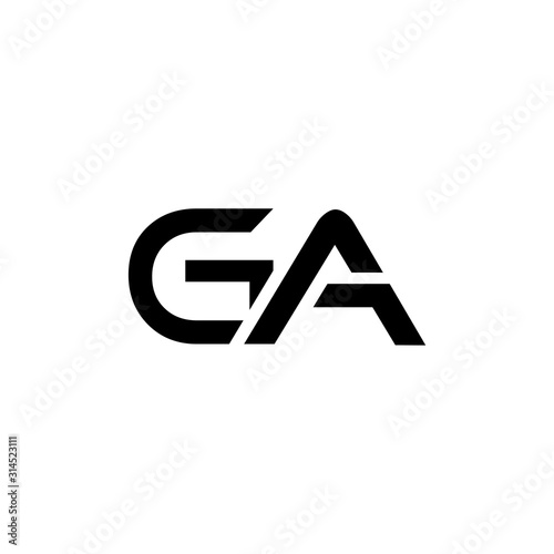 Initial GA Letter Linked Logo. GA letter Type Logo Design vector ...