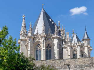 Fragment of Saint-Chapelle in Chateau de Vincennes fortifications village near Paris, France