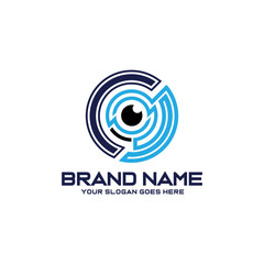 Wall Mural - Creative,Modern Tech security camera logo design template vector eps