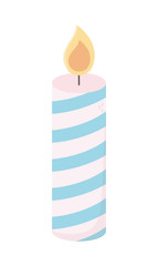 Canvas Print - striped burning candle celebration decoration icon