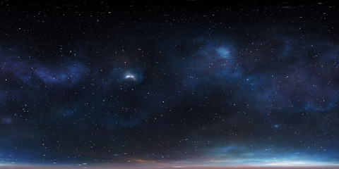 Wall Mural - 360 degree space background with nebula and stars, equirectangular projection, environment map. hdri