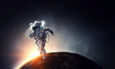 Wall Mural - exploring outer space. mixed media