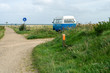 Blue van on island Amrum