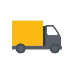 Sticker - delivery service with truck transportation isolated icon