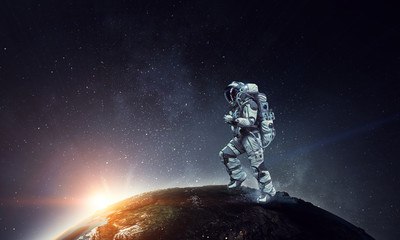 Wall Mural - exploring outer space. mixed media