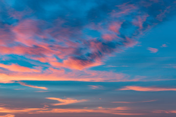 Canvas Print -  Fragment of the evening sky with clouds