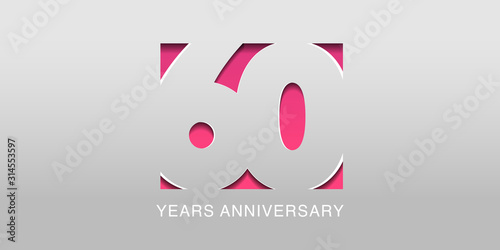 60 years anniversary vector icon, symbol, logo Poster Mural XXL