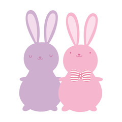 Poster - cute rabbits cartoon characters decoration design