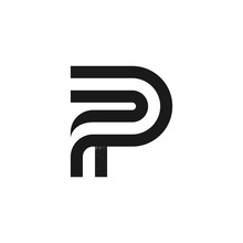 P Letter Logo Formed By Two Parallel Lines With Noise Texture.