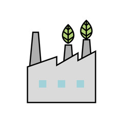 Poster - facade of industry friendly ecology icon