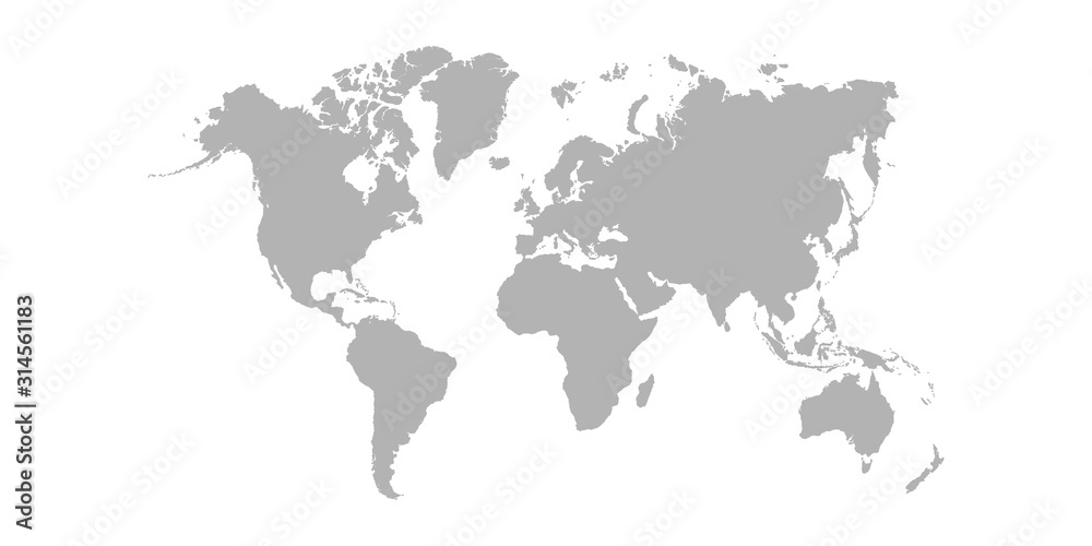 World map isolated on white background Stock Vector | Adobe Stock