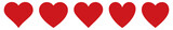 Fototapeta  - Red heart icons set vector