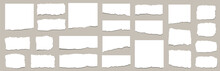 Torn Sheets Of Paper. Torn Paper Strips Set. Vector Illustration