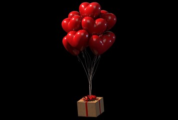 Wall Mural - heart balloon for valentines day 3D render