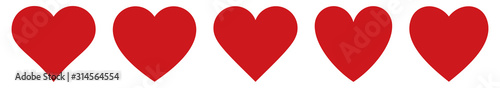Fotografía Red heart icons set vector