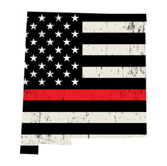 Wall Mural - State of New Mexico Firefighter Support Flag Illustration