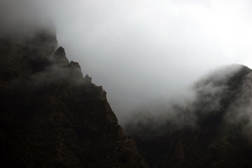 sunset in mountainss, la gomera, spain, spanien