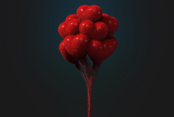 Wall Mural - heart balloon for valentines day 3D render