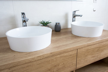 Modern bathroom in house