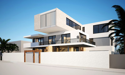 3d render luxury villa house