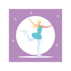 Sticker - woman practicing figure skating , ice sport