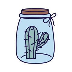 Poster - glass jar with cactus decoration flora icon