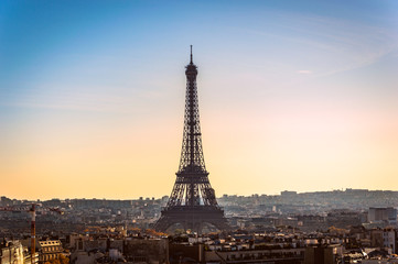 view of eiffel tower from arch of triumph