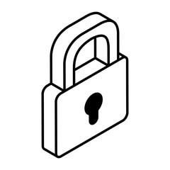 Poster - security padlock on white background